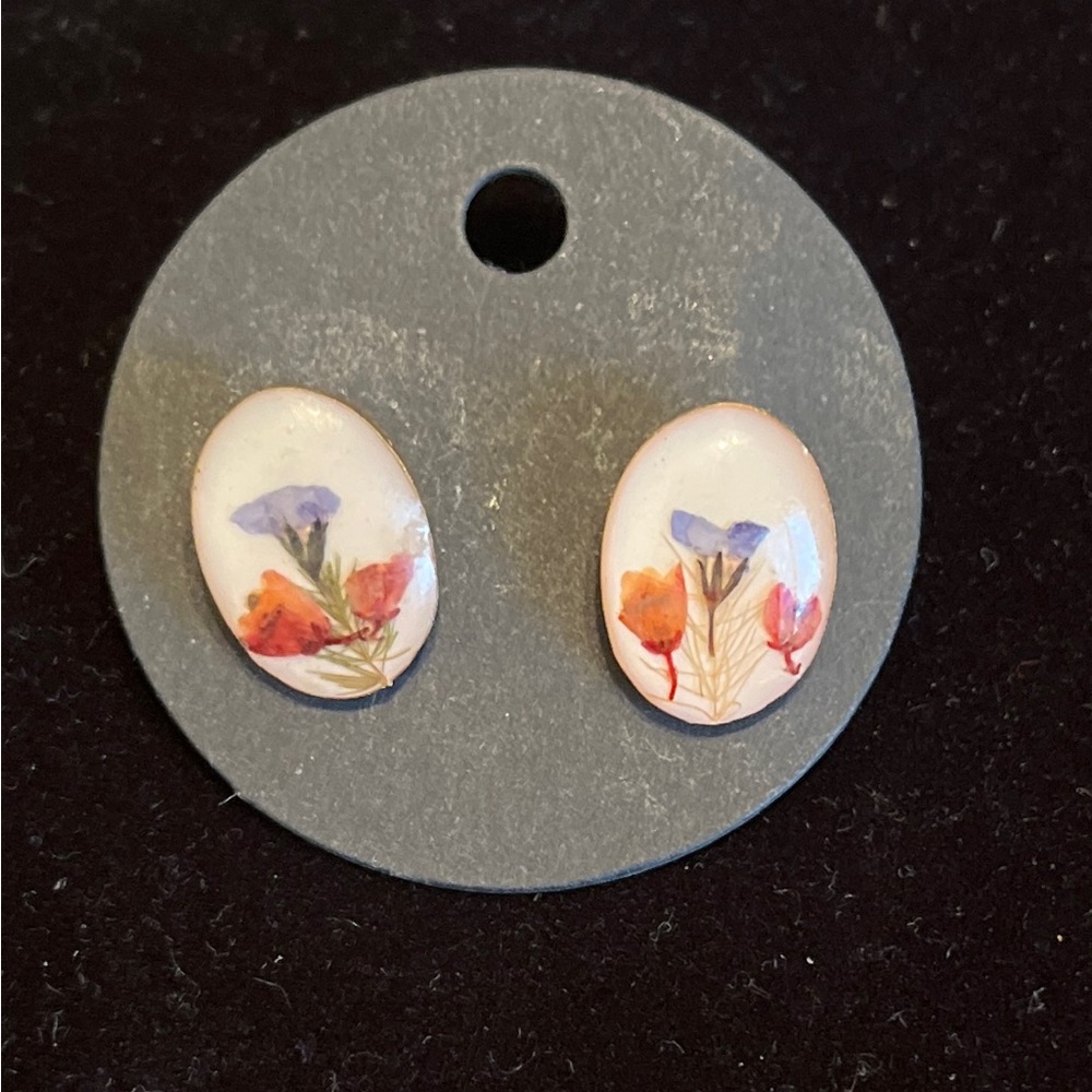 Vintage Pressed Flower Earrings